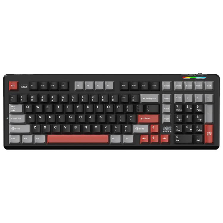 LINGBAO K98 101 Keys Triple-mode Wireless Game Keyboard, Black Pink-Flower Field Axis, Black Red-Red Rabbit Axis, Blackberry Powder-Red Rabbit Axis Pro, Blackberry Powder-Glazed Tile Axis, White Purple-Flower Field Axis, Purple-Red Rabbit Axis Pro     ...
