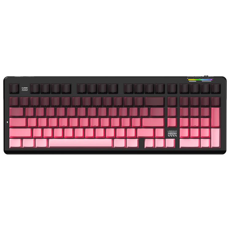 LINGBAO K98 101 Keys Triple-mode Wireless Game Keyboard, Black Pink-Flower Field Axis, Black Red-Red Rabbit Axis, Blackberry Powder-Red Rabbit Axis Pro, Blackberry Powder-Glazed Tile Axis, White Purple-Flower Field Axis, Purple-Red Rabbit Axis Pro     ...