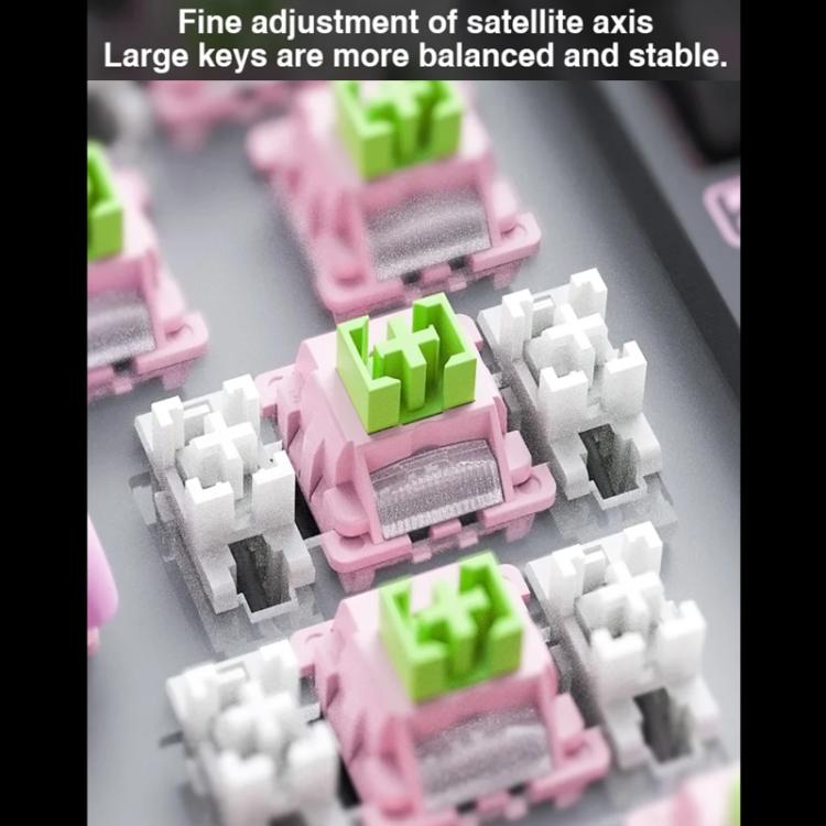 LINGBAO K98 101 Keys Triple-mode Wireless Game Keyboard, Black Pink-Flower Field Axis, Black Red-Red Rabbit Axis, Blackberry Powder-Red Rabbit Axis Pro, Blackberry Powder-Glazed Tile Axis, White Purple-Flower Field Axis, Purple-Red Rabbit Axis Pro     ...