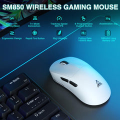 SOLAKAKA SM850 24000DPI 2.4GHz + BT + Wired Tri-mode Wireless Mouse, SM850