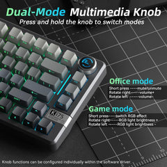 SOLAKAKA Ki75 Tri-mode RGB Side-Legend Wireless Mechanical Keyboard, Seiya Switch