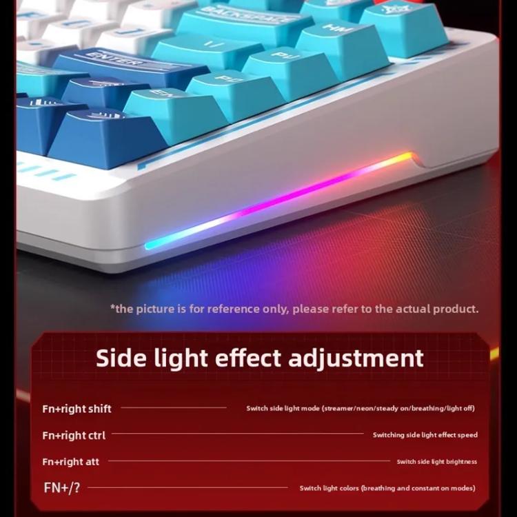 LINGBAO K75 82 Keys Triple-Mode Wireless Mechanical Keyboard, Blue White-Hanada Axis, Blue White-Smoky Purple Axis, Black Red White-Red Rabbit Axis PRO, Black Red-Blue Feather Axis