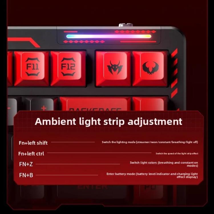 LINGBAO K75 82 Keys Triple-Mode Wireless Mechanical Keyboard, Blue White-Hanada Axis, Blue White-Smoky Purple Axis, Black Red White-Red Rabbit Axis PRO, Black Red-Blue Feather Axis