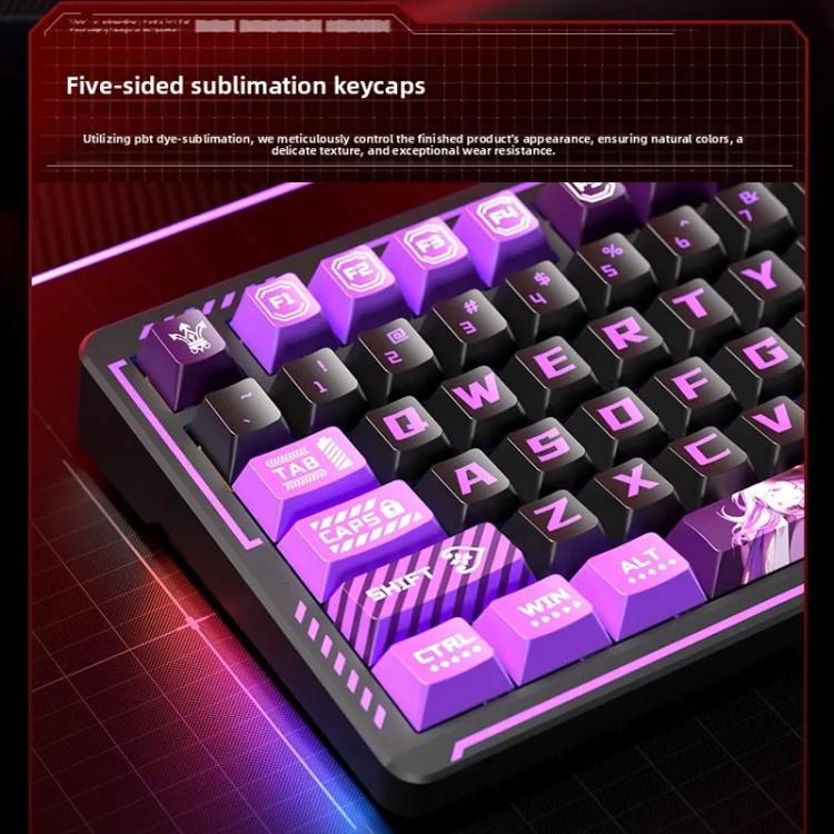 LINGBAO K75 82 Keys Triple-Mode Wireless Mechanical Keyboard, Blue White-Hanada Axis, Blue White-Smoky Purple Axis, Black Red White-Red Rabbit Axis PRO, Black Red-Blue Feather Axis