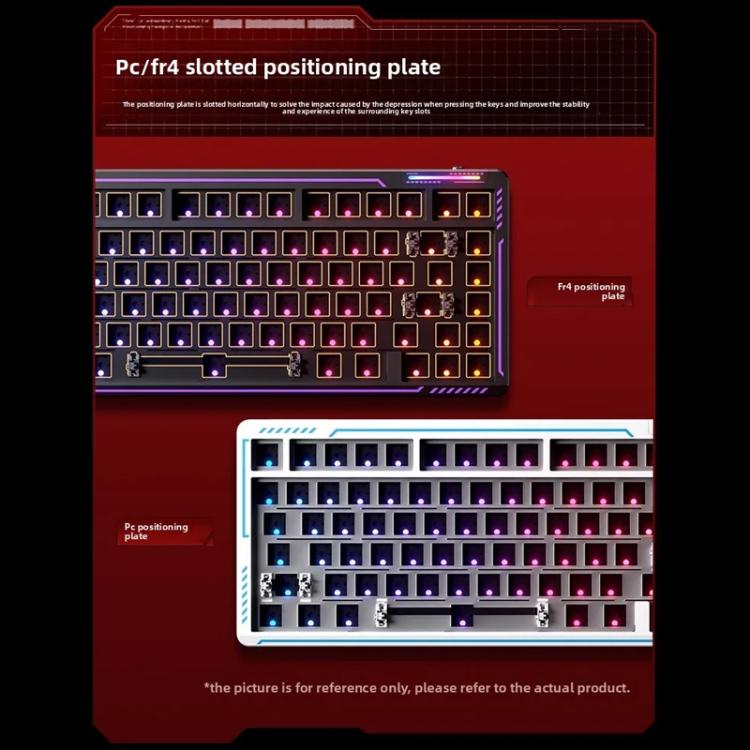 LINGBAO K75 82 Keys Triple-Mode Wireless Mechanical Keyboard, Blue White-Hanada Axis, Blue White-Smoky Purple Axis, Black Red White-Red Rabbit Axis PRO, Black Red-Blue Feather Axis