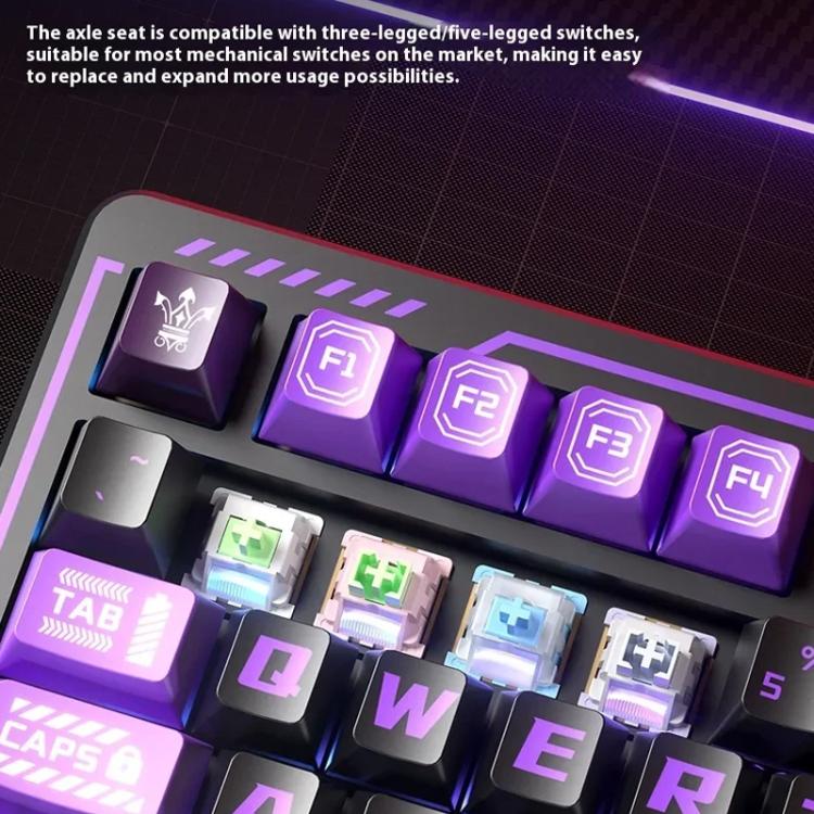 LINGBAO K75 82 Keys Triple-Mode Wireless Mechanical Keyboard, Blue White-Hanada Axis, Blue White-Smoky Purple Axis, Black Red White-Red Rabbit Axis PRO, Black Red-Blue Feather Axis