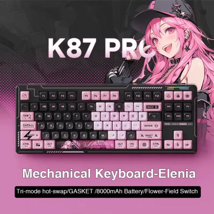 LINGBAO K87 Pro Tri-Mode Hot Swap Game Mechanical Keyboard, Elinia-Hanada Axis, Wu Kong-Hanada Axis, Lucinel-Hanada Axis, Serafina-Hanada Axis