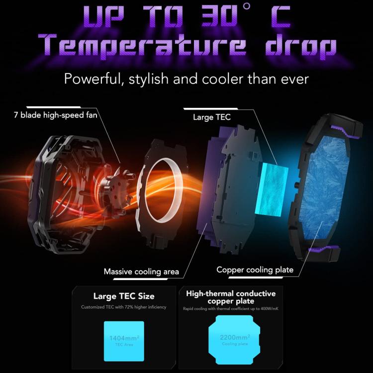 Black Shark Fun-Cooler 3 Pro 20W Semiconductor Cooling Back Clip Phone Radiator, Fun-Cooler 3 Pro
