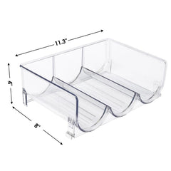 Refrigerator Beverage Organizer Storage Rack Food Grade PET Clear Wine Storage Stand