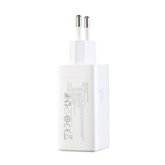 JOYROOM JR-TG10 65W GaN Dual Type-C, USB 3-Port Charger with Type-C to Type-C Cable, EU Plug, UK Plug
