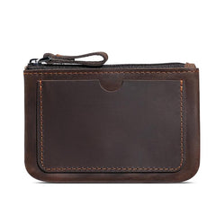 Retro Crazy Horse Genuine Leather Unisex Wallet Small Coin Purse