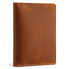 Vintage Genuine Leather Passport Holder Simple Card Bag Wallet