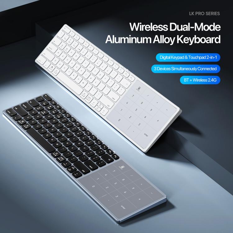 DUX DUCIS LK Pro Series Universal Dual-Mode Aluminum Alloy Wireless Keyboard With Touch Digital Panel, LK Pro Series