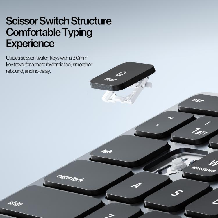 DUX DUCIS LK Pro Series Universal Dual-Mode Aluminum Alloy Wireless Keyboard With Touch Digital Panel, LK Pro Series