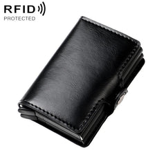 KB251 Oil Wax Texture Double Layer Aluminum Alloy RFID Card Bag