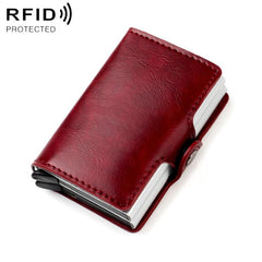 KB251 Oil Wax Texture Double Layer Aluminum Alloy RFID Card Bag