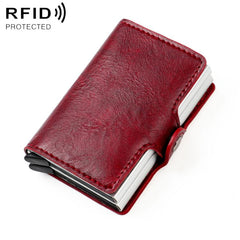 KB252 Crazy Horse Texture Double Layer Aluminum Alloy RFID Card Bag