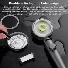 Three Setting Adjustable Filter Pressurized Shower Head Shower Nozzle with One Button Water Stop Switch