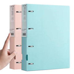 A4 Thickened Four-hole Document Storage Binder Folder, Blue+Green with 100 Pages Inner Pocket, Blue+Pink with 100 Pages Inner Pocket, Blue+Purple with 100 Pages Inner Pocket, Pink+Purple with 100 Pages Inner Pocket                                      ...