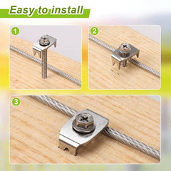 50pcs Reusable Fence Staples Rustproof Metal Fasteners for Garden Farm Wire Fences, FS-24121