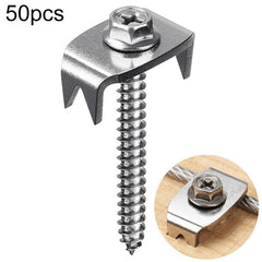 50pcs Reusable Fence Staples Rustproof Metal Fasteners for Garden Farm Wire Fences, FS-24121