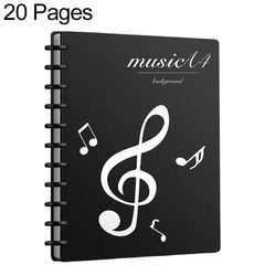 A4 Size Mushroom-shaped Button Music Sheet Binder Folder with Index Tabs, Black 20 Pages, Black 30 Pages, Pink 30 Pages, Blue 30 Pages, Pink 30 Pages+Pen+Notebook, Blue 30 Pages+Pen+Notebook, Black 40 Pages, Black 40 Pages+Pen+Notebook                 ...