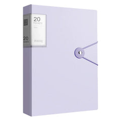 A4 Transparent Inner Pocket Document Storage Folder with Buckle, 20 Pockets, 30 Pockets