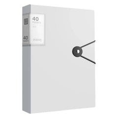 A4 Transparent Inner Pocket Document Storage Folder with Buckle, 40 Pockets, 60 Pockets