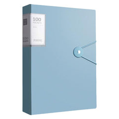 A4 Transparent Inner Pocket Document Storage Folder with Buckle, 100 Pockets