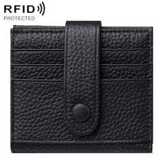 KB90 Genuine Leather RFID Multi-Card Buckle Card Bag