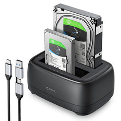 ORICO DD28C3-C 2.5 / 3.5 inch HDD / SSD Type-C to SATA 2 Bay Drive Docking Station, EU Plug, UK Plug, US Plug