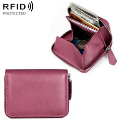KB228 RFID Genuine Leather Zipper Storage Bag