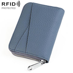 KB20 RFID Genuine Leather Zipper Coin Card Bag
