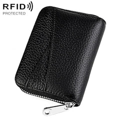 KB20 RFID Genuine Leather Zipper Coin Card Bag