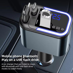F9 Car MP3 Bluetooth Player Fast Charger with Retractable Cable, F9 with Retractable Cable
