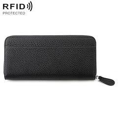 Genuine Leather RFID Anti-theft Accordion Zipper Coin Purse