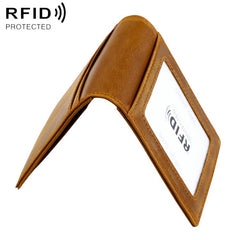 Retro Crazy Horse Leather RFID Anti-theft Card Bag