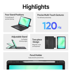 DUX DUCIS DK Series Backlight Magnetic Wireless Keyboard Vegan Leather Tablet Case, For Samsung Galaxy Tab A11+ / A9+, For Samsung Galaxy Tab S10 Lite / S10 FE, For Samsung Galaxy Tab S11, For Samsung Galaxy Tab S11 Ultra, For Samsung Galaxy Tab S10 FE...
