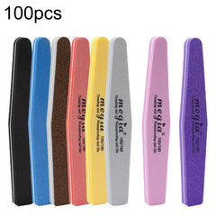 100pcs/Pack Diamond Shaped Nail Art Sanding Sponge File Manicure Tool, without LOGO, with LOGO