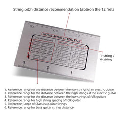 Stainless Steel Guitar String Action Ruler Gauge