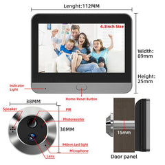RH-PD6-I 4.3 inch HD Screen Motion Detection Smart WiFi Video Doorbell, RH-PD6-I