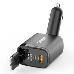 Onten CW72 4 in 1 USB-A and Type-C / USB-C Car Charger with 8 Pin and Type-C / USB-C Retractable Cable