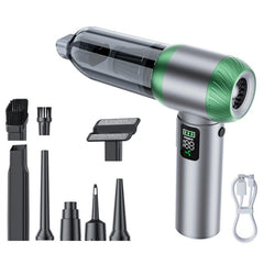 SUITU Handheld Blow Suction Combo LED Display Brushless Vacuum Cleaner, One Touch Dustbin Emptying, Long Dust Collection Bin