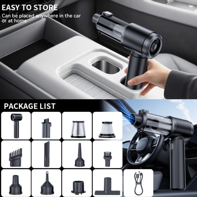 SUITU Handheld Wireless Charging Blow Suction Dual Use Car Vacuum Cleaner, One Touch Dustbin Emptying, Ordinary Dustbin