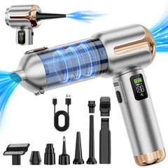 SUITU Digital Display Handheld Blow Suction Combo Car Vacuum Cleaner, One Touch Dustbin Emptying, Extended Dustbin