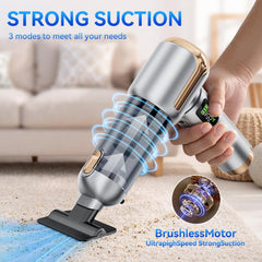 SUITU Digital Display Handheld Blow Suction Combo Car Vacuum Cleaner, One Touch Dustbin Emptying, Extended Dustbin