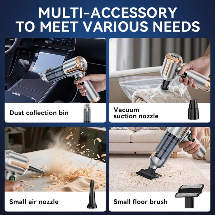 SUITU Digital Display Handheld Blow Suction Combo Car Vacuum Cleaner, One Touch Dustbin Emptying, Extended Dustbin