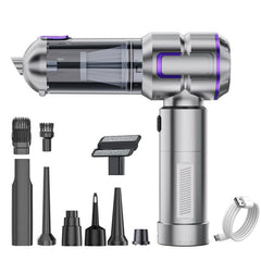 SUITU Handheld Blow Suction Combo Removable Battery Car Vacuum Cleaner, One Touch Dustbin Emptying, Extended Dustbin