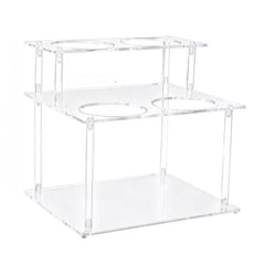 Double Layered Clear Acrylic Coffee Syrup Storage Rack Desktop Bar Counter Wine Display Stand