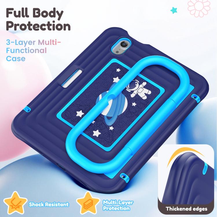 Handle Holder Silicone Hybrid PC Tablet Case with Shoulder Strap, For iPad mini 2024 / mini 6
